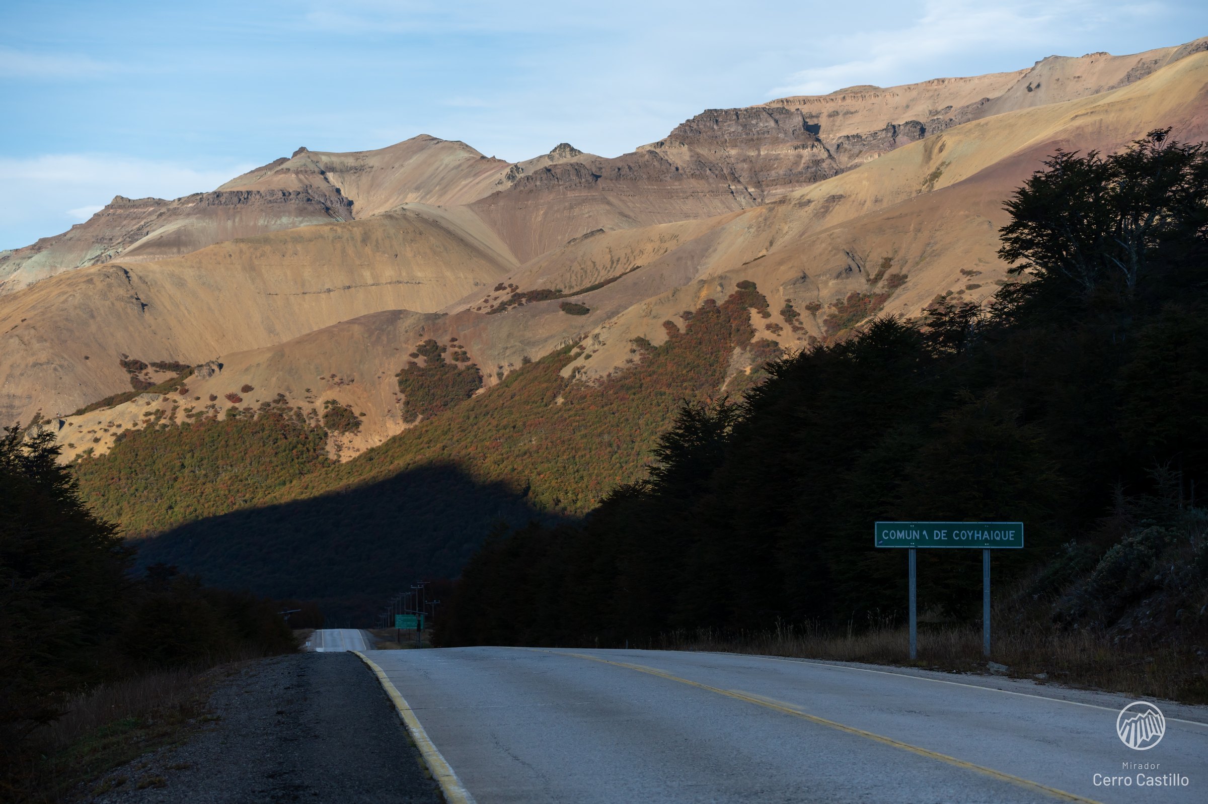 Carretera Austral pavimentada en la Comuna de Coyhaique